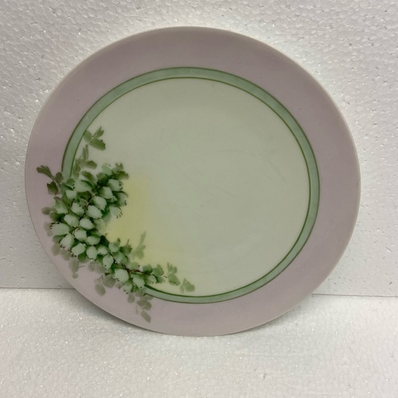 Vintage Bavarian Porcelain Plate Pink/green 8” Cottage Core - Picture 4 of 9